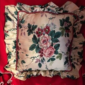 Waverly Pleasant Valley Square Ruffle Throw Pillow French Country Cottagecore